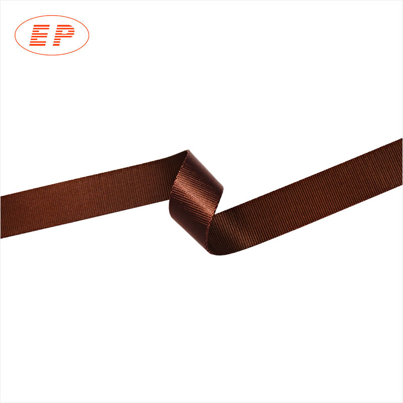 Brown narrow fabric nylon webbing tape