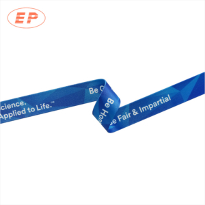 Flexible Slogan Printed Blue Polyester Webbing Tape