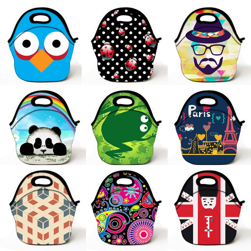 Colored Neoprene School Cool Lunch Bags For Kids
