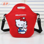 Red Neoprene Childrens Lunch Bag With Shoulder Strap