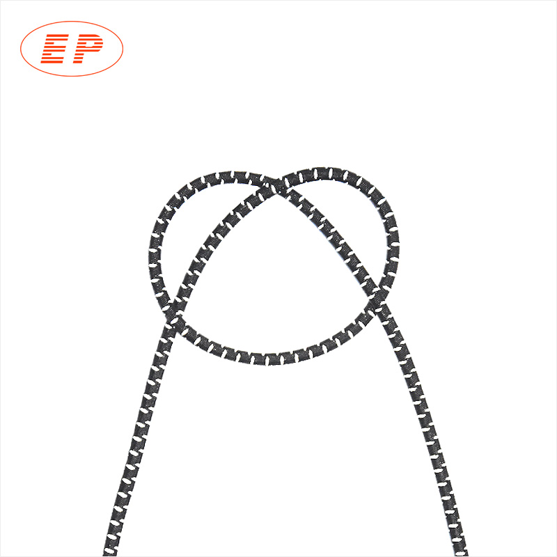 Black Rubber and Polyester Elastic Cord