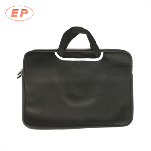Black Neoprene Laptop Bag With Handle